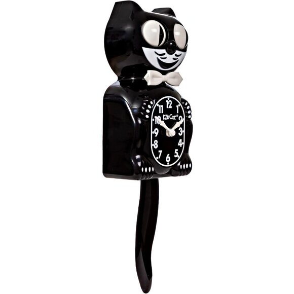 Kit Cat Klock Gentlemen The Original Retro Plastic Classic Black Clock - Picture 3 of 7